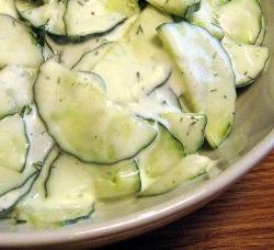 Огурцы с укропом и сливками